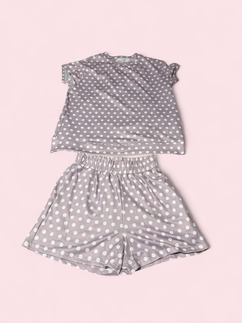 Boutique Lavender Polka Dot Short Loungewear Set